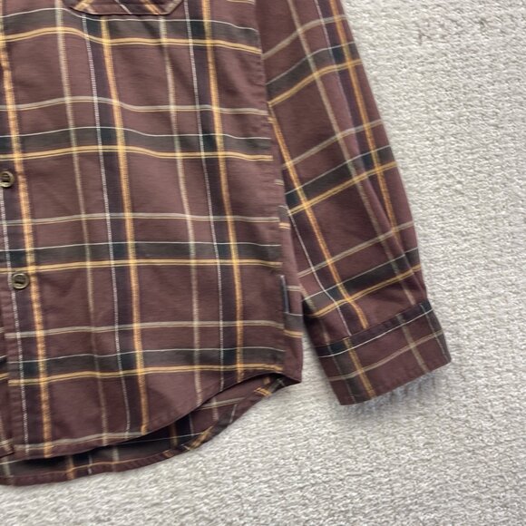 Royal Robbins Shirt Mens S Plaid Long Sleeve Dark Red / Brown Outdoor Western - Picture 3 of 14